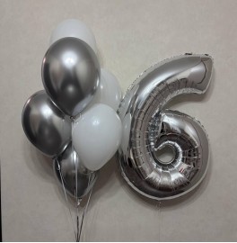 Набор шаров на 6 лет "Серебро"